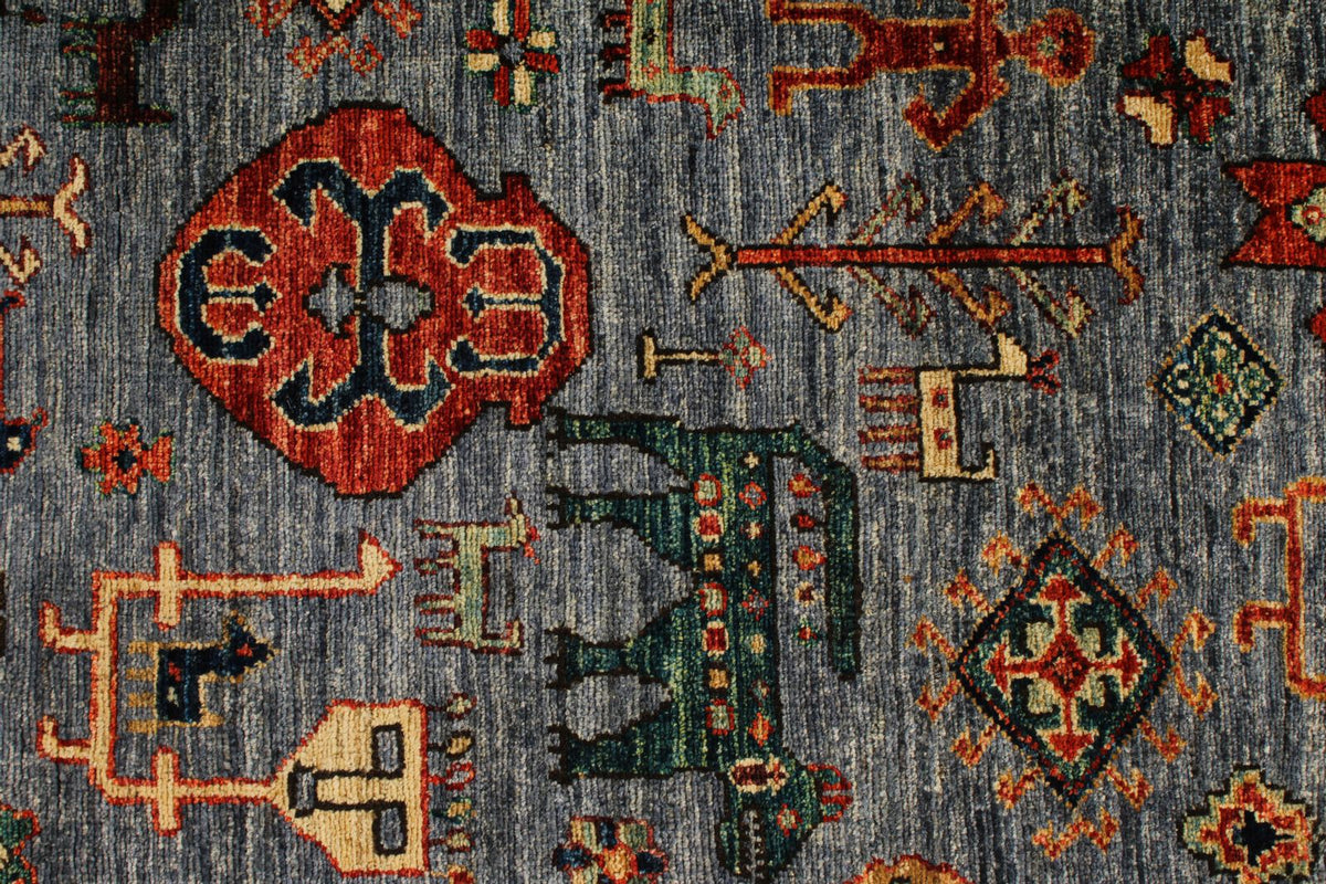 3x12 Gray and Multicolor Anatolian Traditional Runner