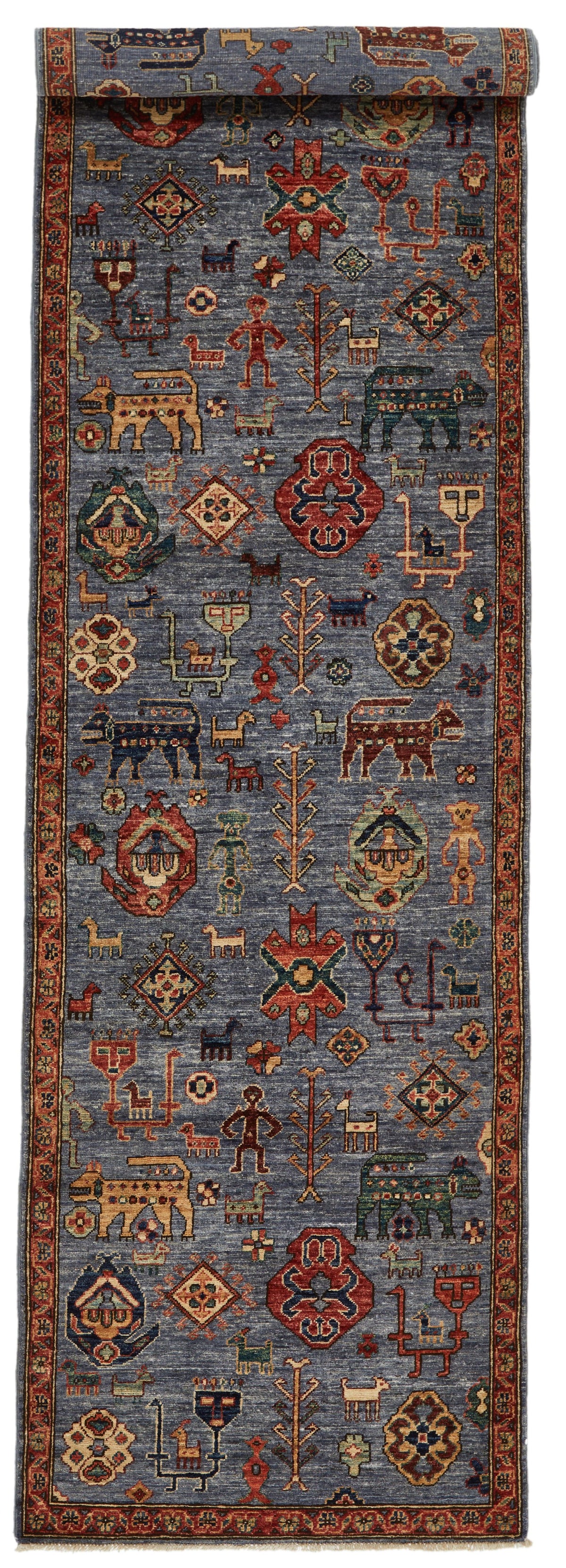 3x12 Gray and Multicolor Anatolian Traditional Runner