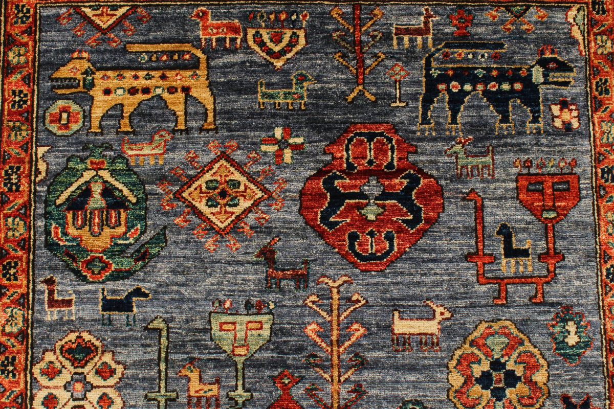 3x12 Gray and Multicolor Anatolian Traditional Runner