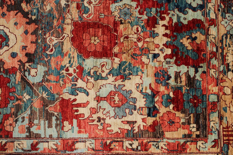 9x12 Red and Multicolor Anatolian Traditional Rug