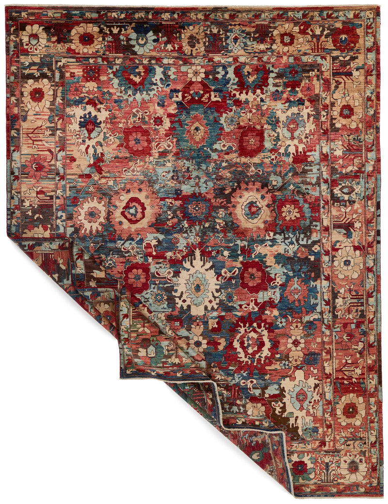 9x12 Red and Multicolor Anatolian Traditional Rug