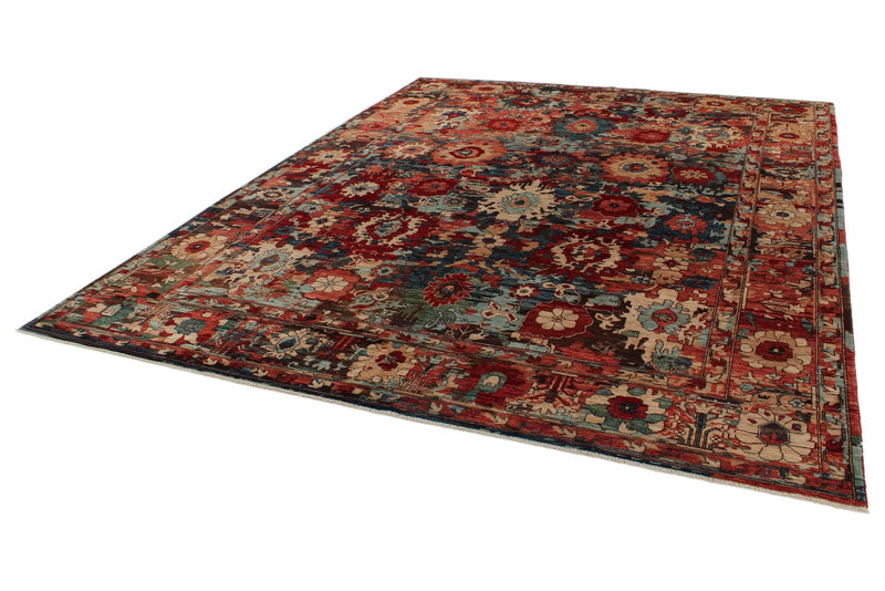 9x12 Red and Multicolor Anatolian Traditional Rug