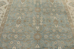 9x13 Light Blue and Ivory Turkish Oushak Rug