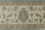 9x13 Light Blue and Ivory Turkish Oushak Rug