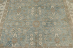 9x13 Light Blue and Ivory Turkish Oushak Rug