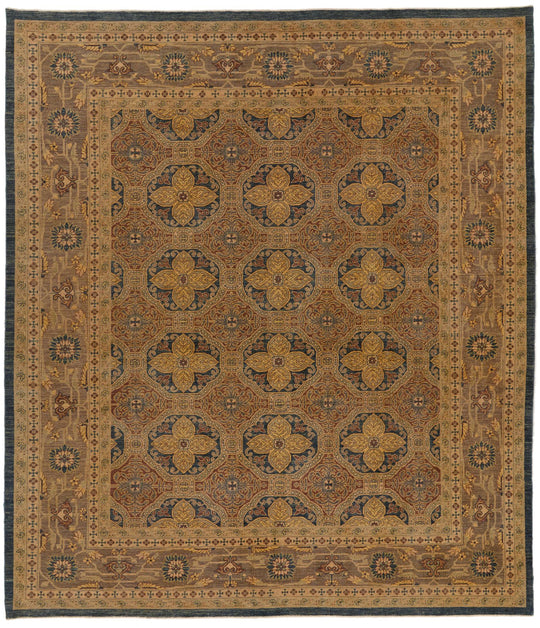 8x10 Navy and Beige Persian Rug