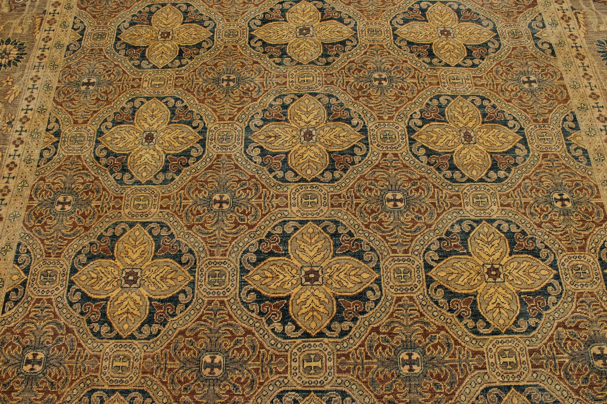 8x10 Navy and Beige Persian Rug