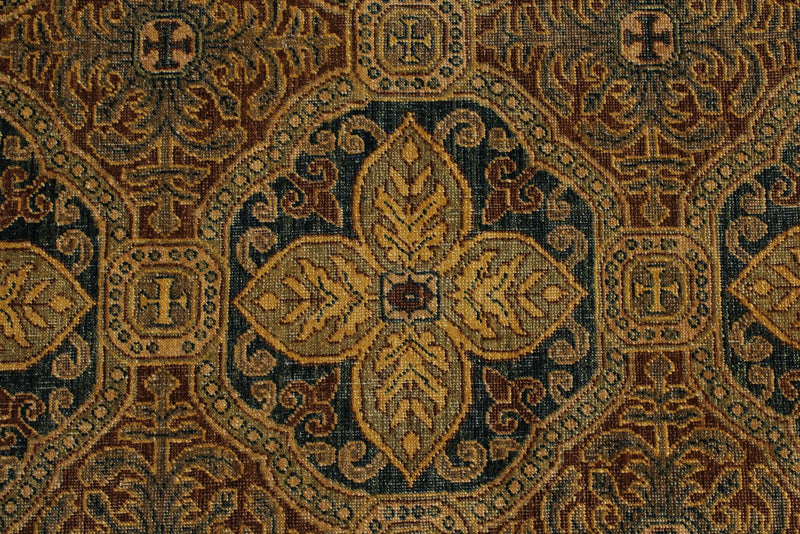 8x10 Navy and Beige Persian Rug