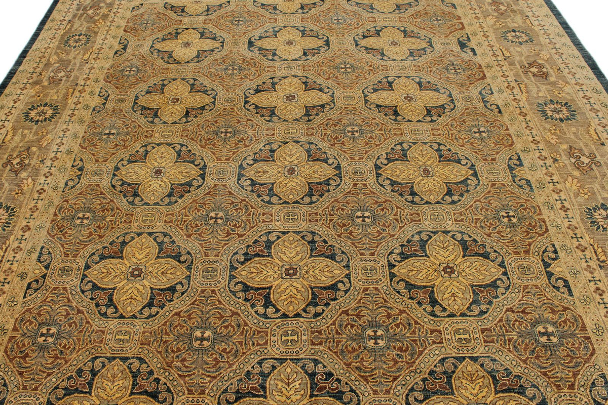 8x10 Navy and Beige Persian Rug