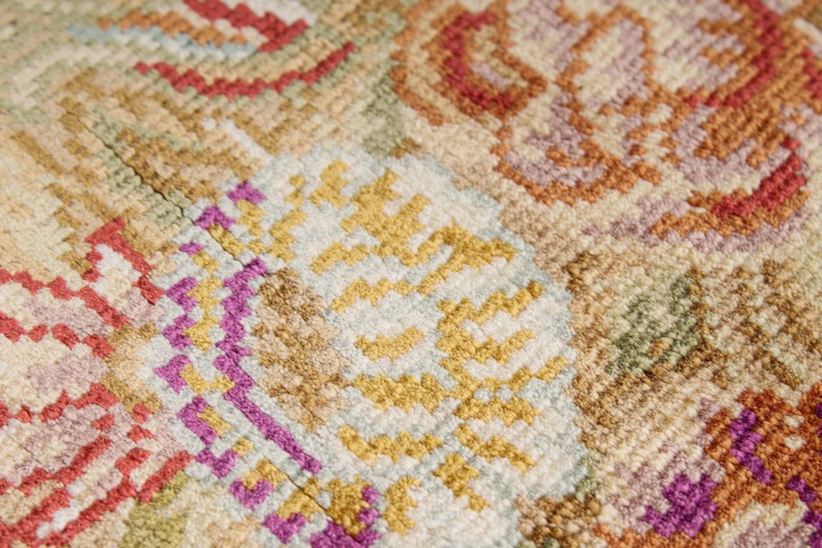 6x8 Brown and Beige Turkish Silk Rug