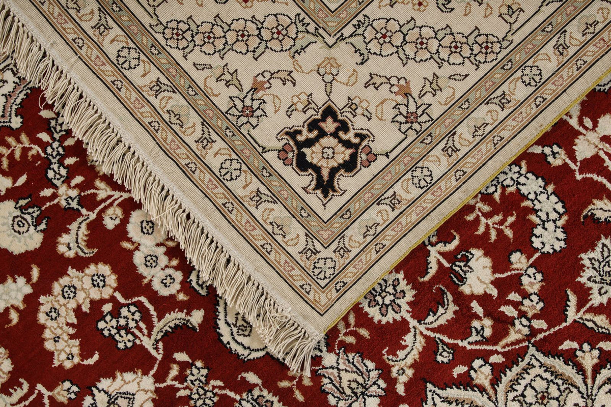 4x6 Rust and Ivory Turkish Silk Rug