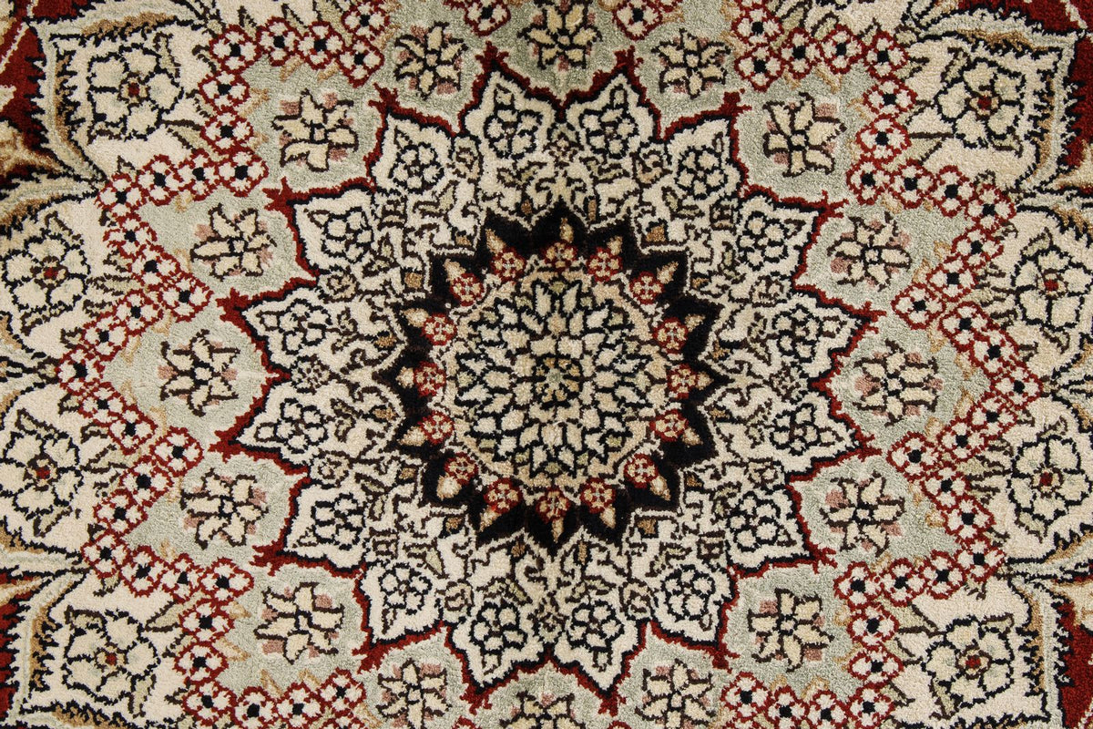 4x6 Rust and Ivory Turkish Silk Rug