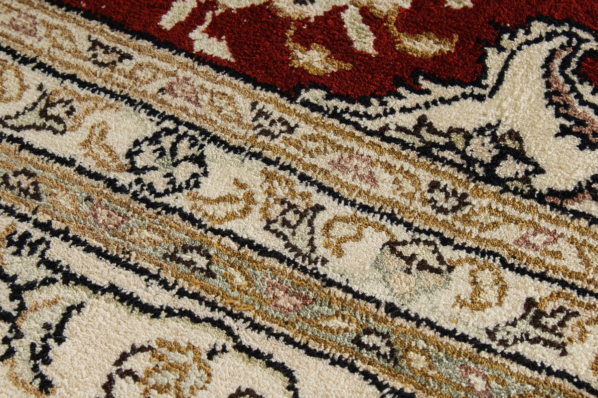4x6 Rust and Ivory Turkish Silk Rug