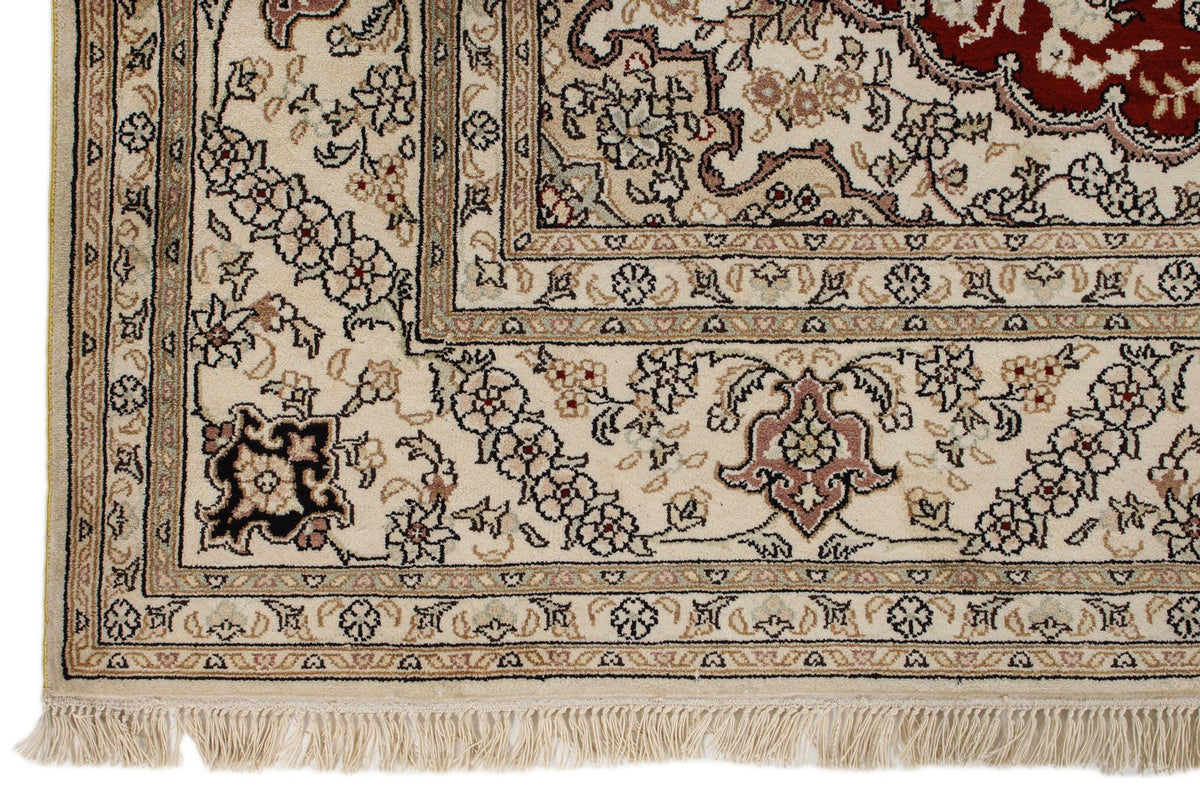 4x6 Rust and Ivory Turkish Silk Rug