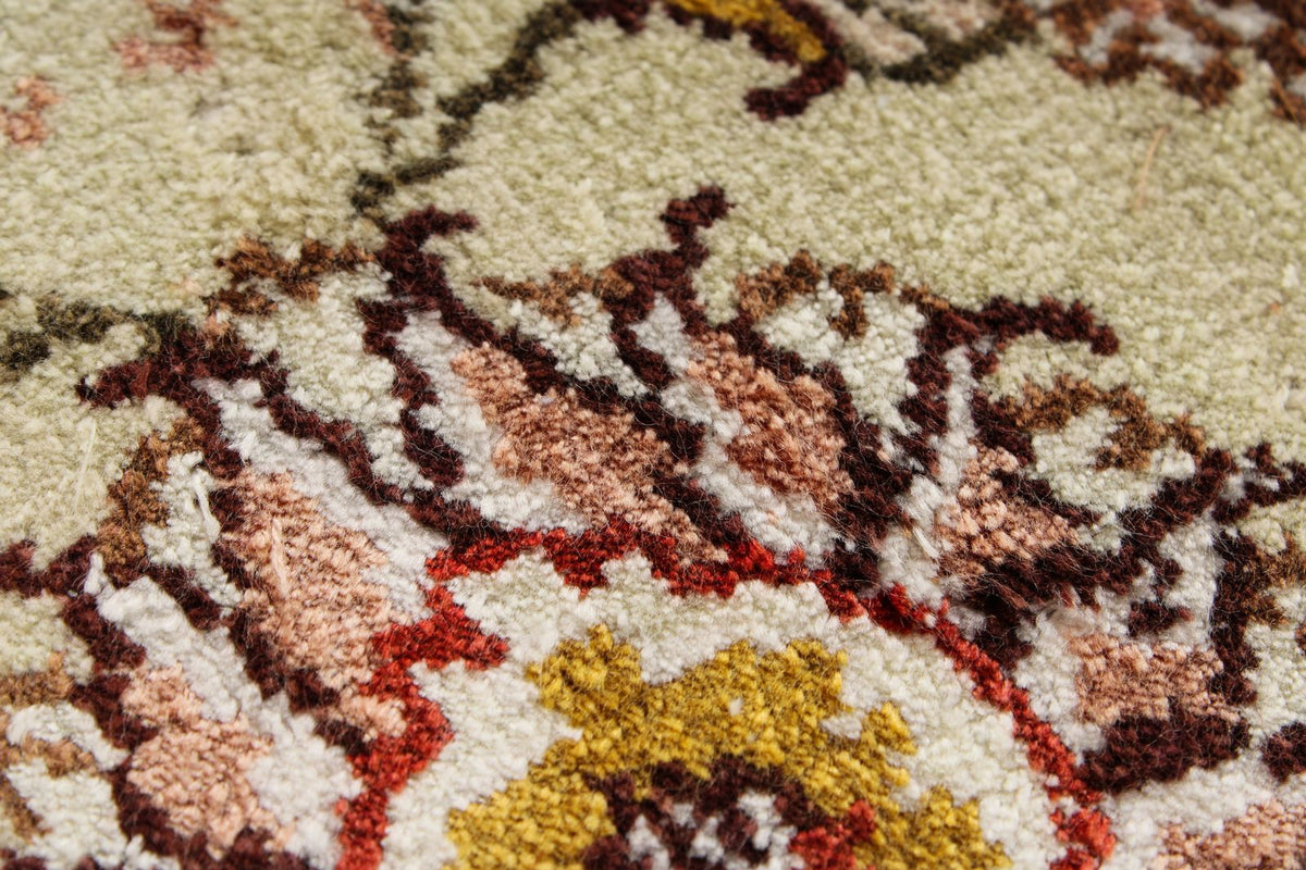 9x12 Navy and Green Turkish Silk Rug