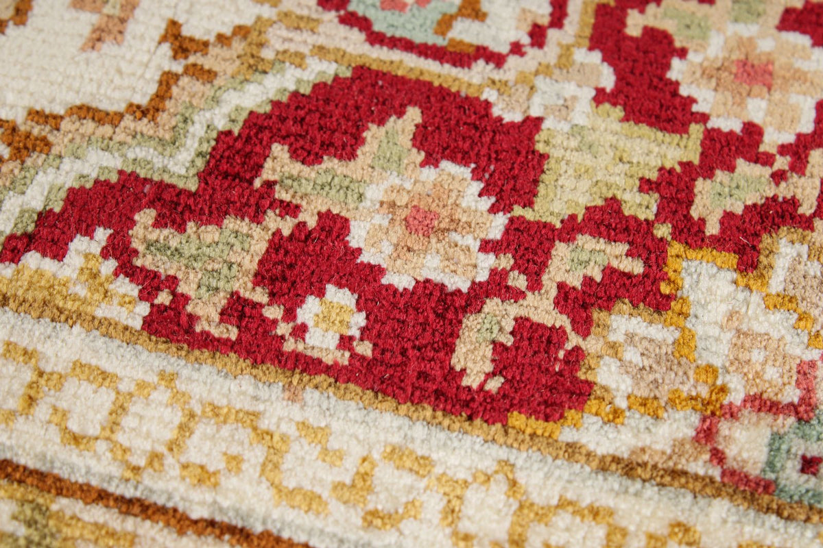 5x6 Blue and Ivory Turkish Silk Rug