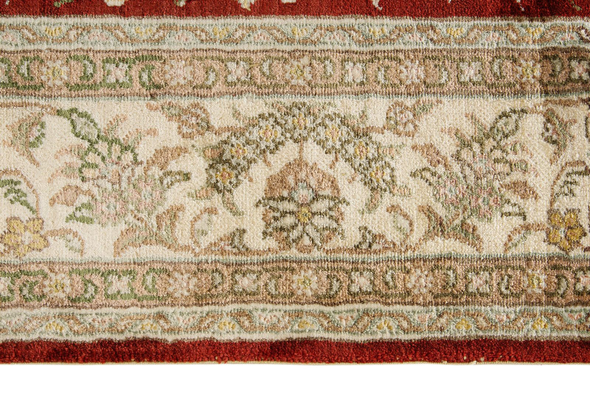 3x5 Red and Ivory Turkish Silk Rug