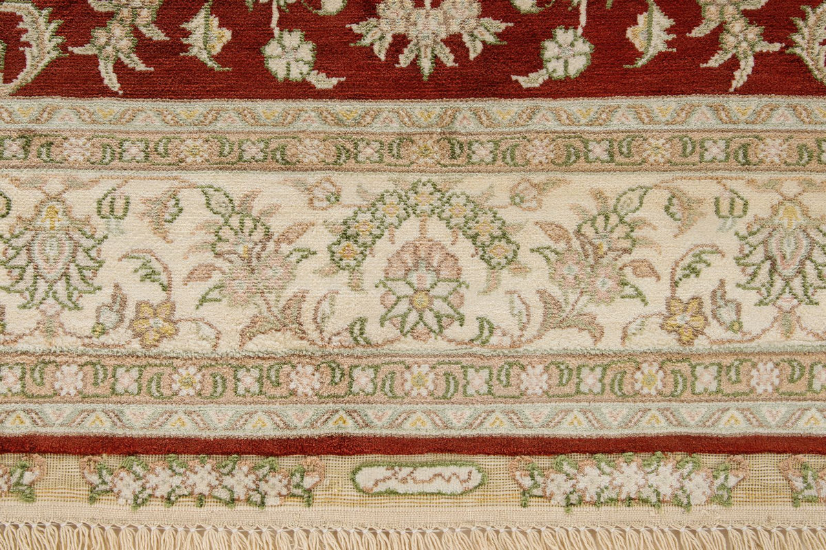 3x5 Red and Ivory Turkish Silk Rug