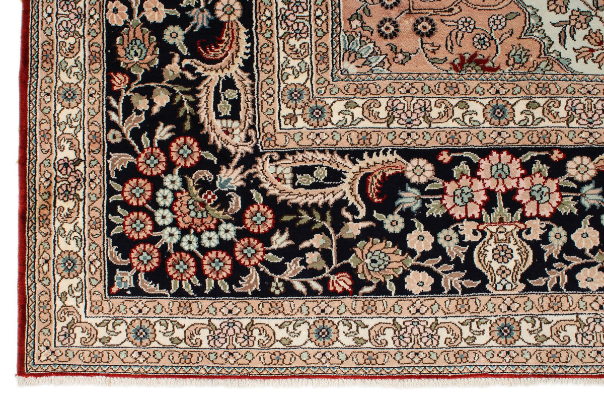 9x12 Red and Navy Turkish Silk Rug