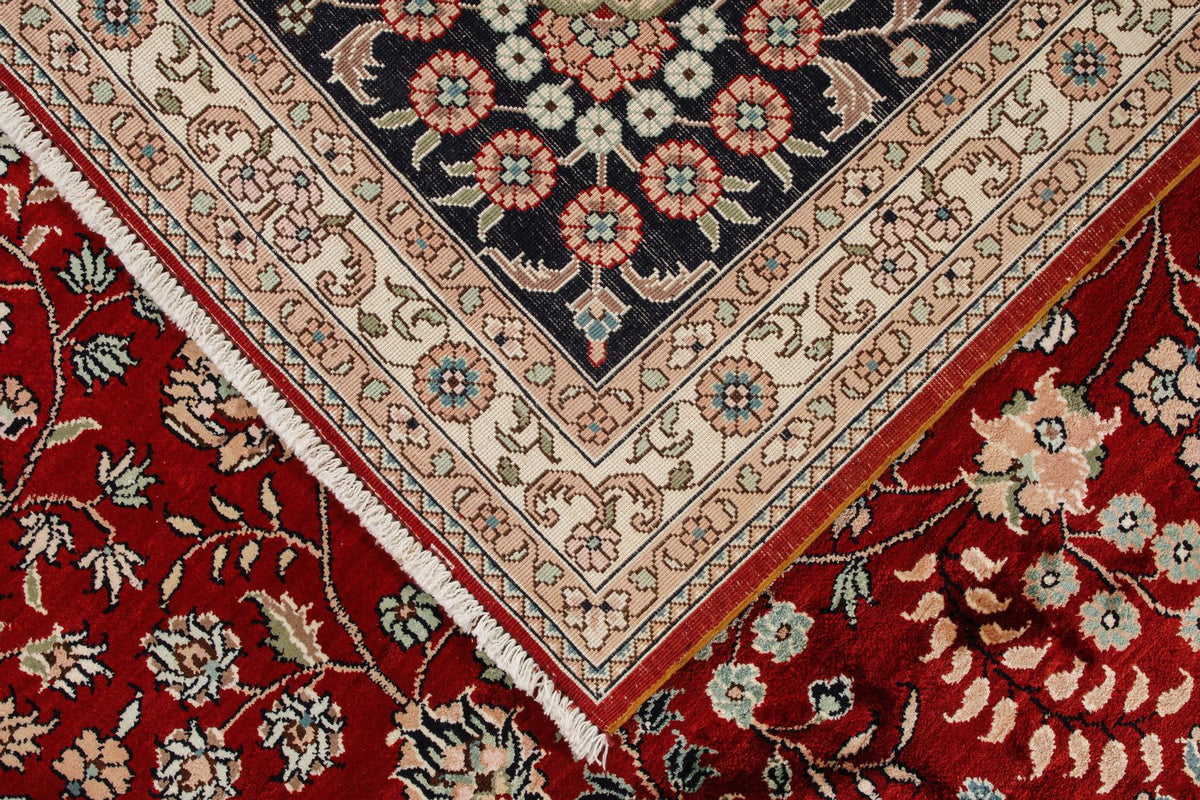 9x12 Red and Navy Turkish Silk Rug