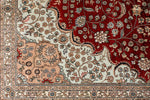 9x12 Red and Navy Turkish Silk Rug