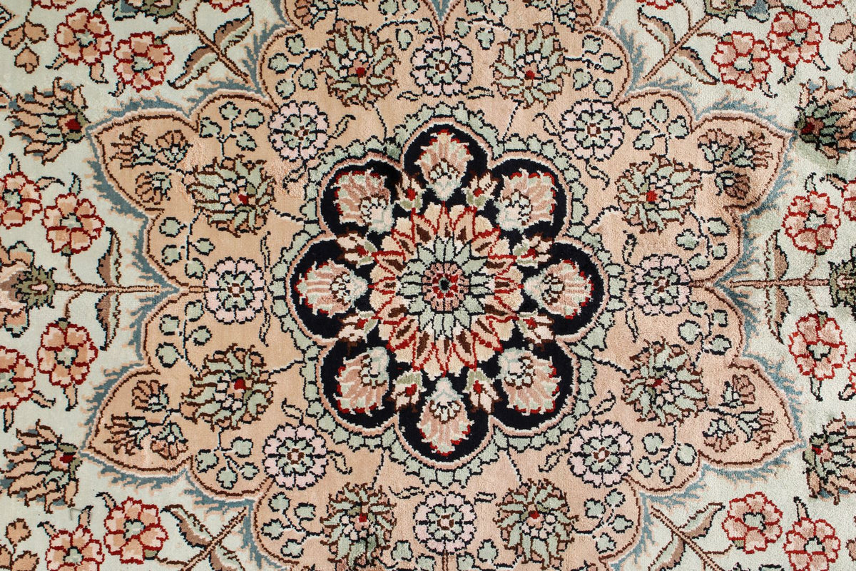 9x12 Red and Navy Turkish Silk Rug