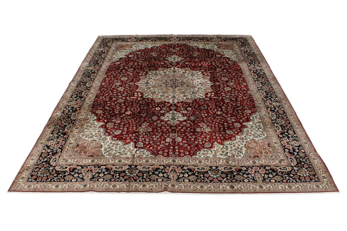 9x12 Red and Navy Turkish Silk Rug