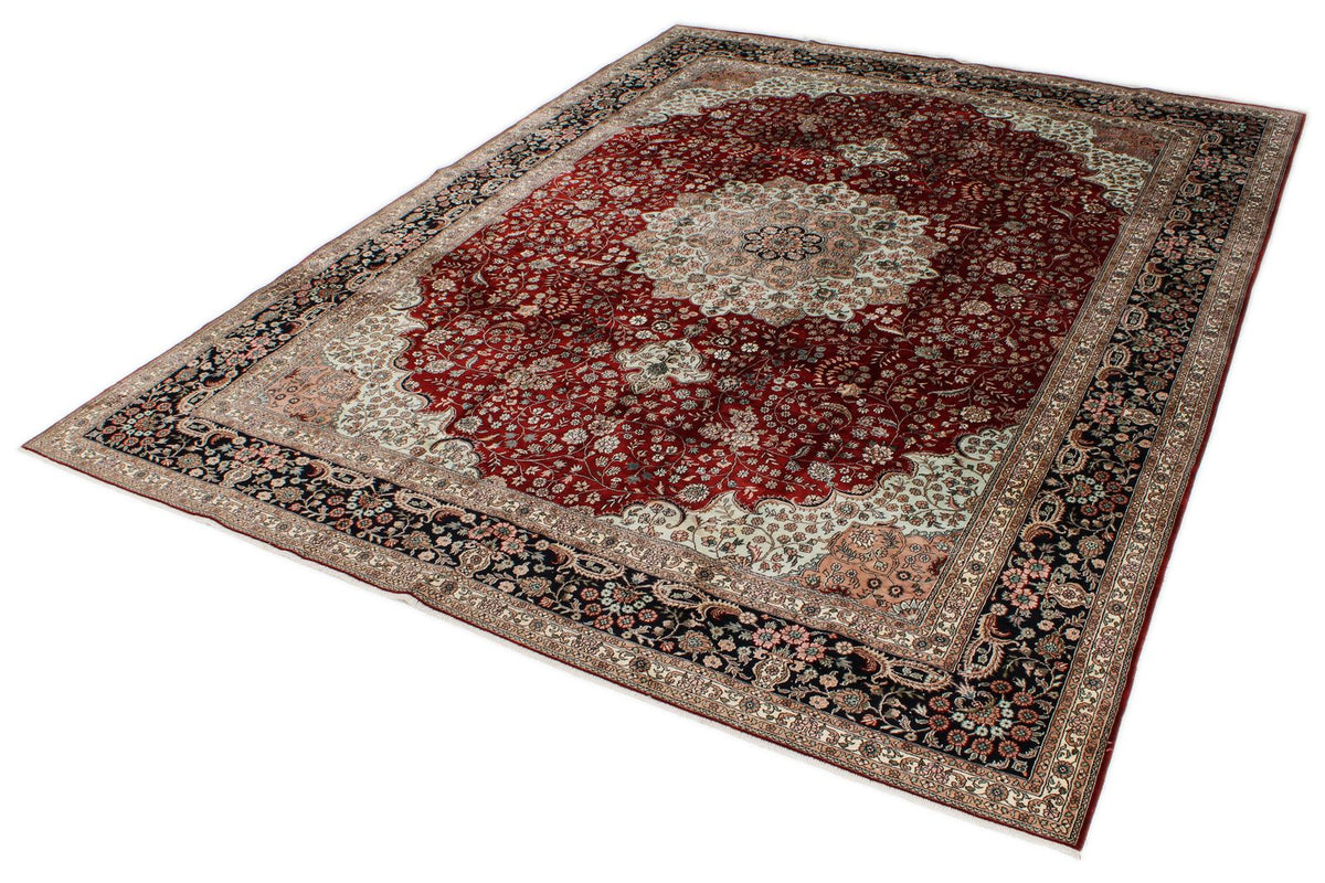 9x12 Red and Navy Turkish Silk Rug