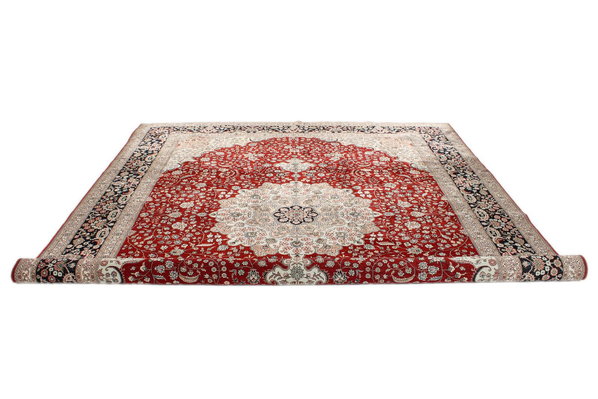 9x12 Red and Navy Turkish Silk Rug