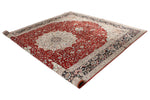 9x12 Red and Navy Turkish Silk Rug