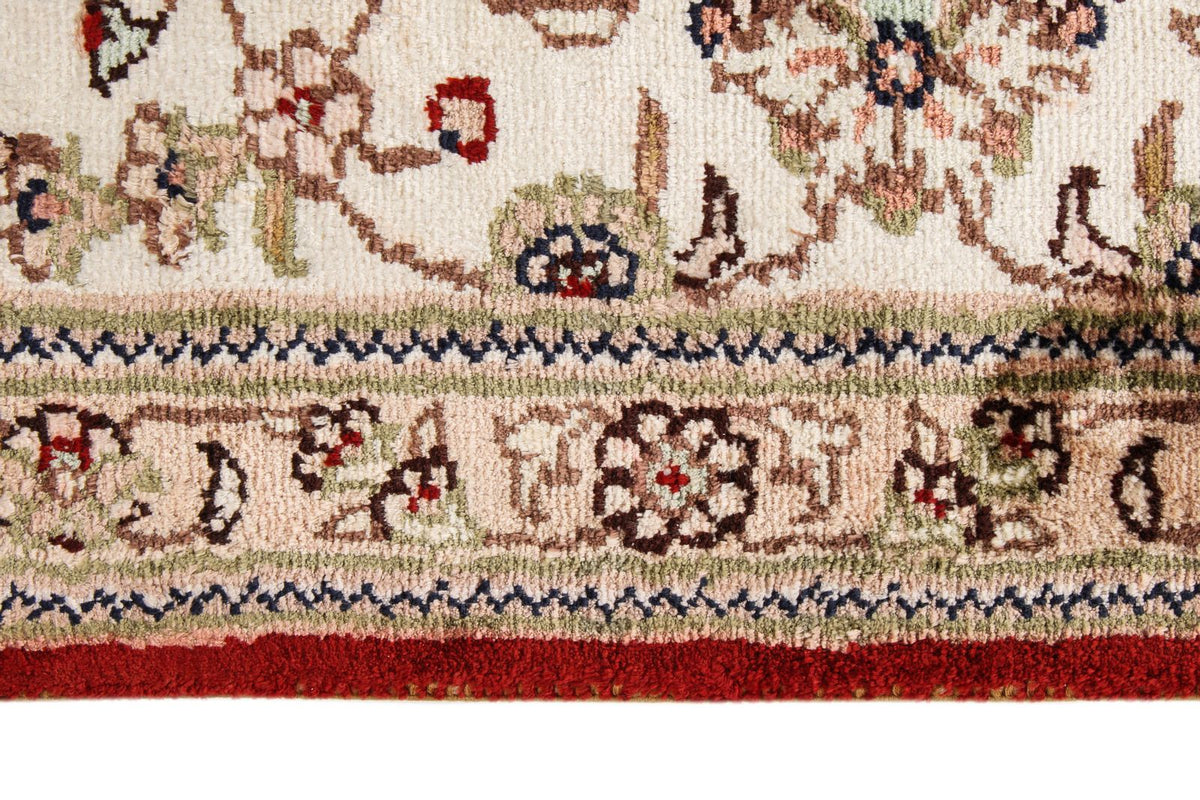 6x9 Red and Ivory Turkish Silk Rug
