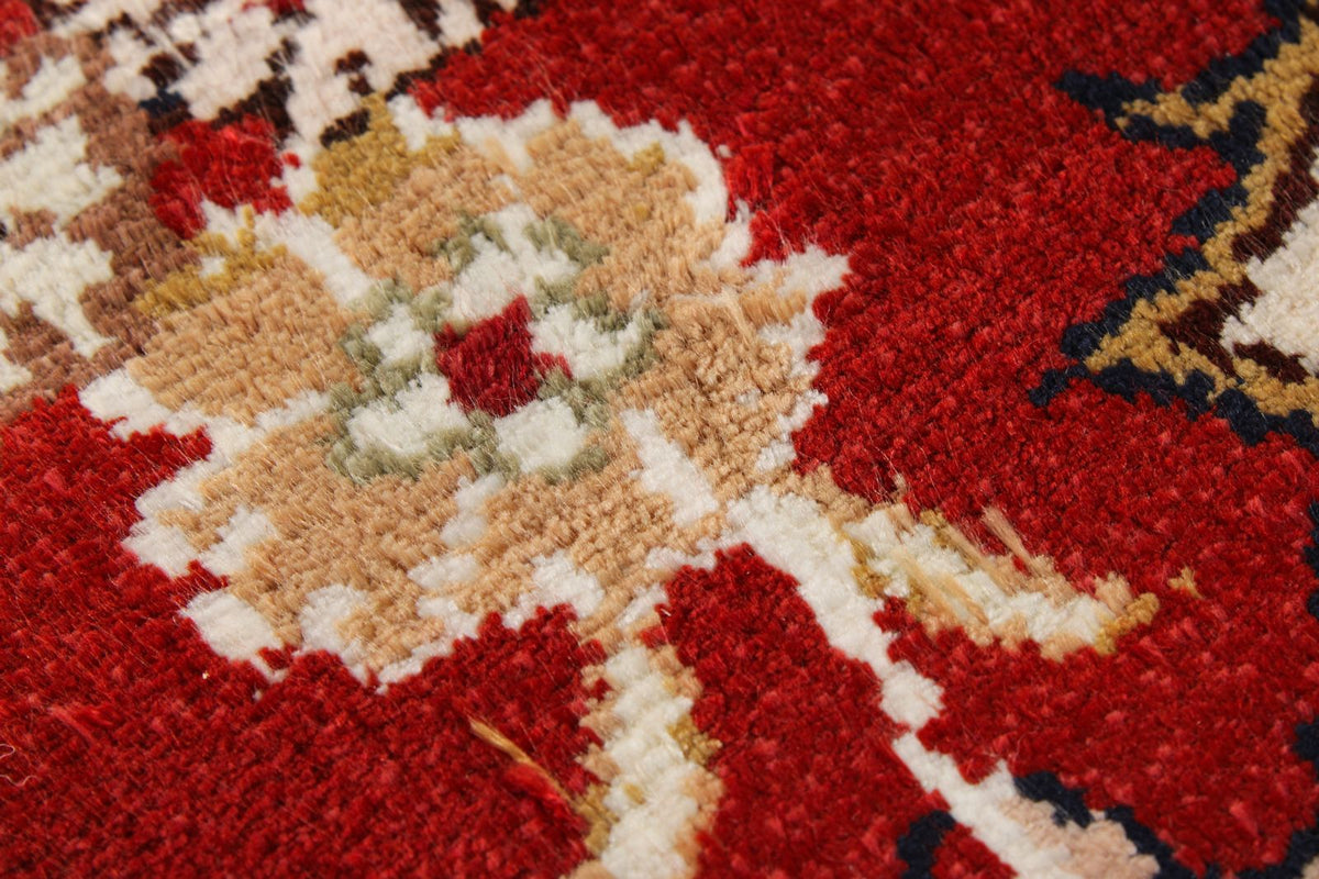 6x9 Red and Ivory Turkish Silk Rug