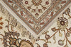 6x9 Ivory and Ivory Turkish Silk Rug