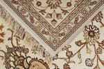 6x9 Ivory and Ivory Turkish Silk Rug