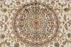 6x9 Ivory and Ivory Turkish Silk Rug