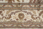 6x9 Ivory and Ivory Turkish Silk Rug