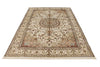 6x9 Ivory and Ivory Turkish Silk Rug