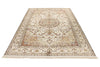 6x9 Ivory and Ivory Turkish Silk Rug