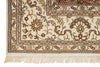 6x9 Ivory and Ivory Turkish Silk Rug