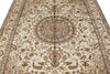 6x9 Ivory and Ivory Turkish Silk Rug