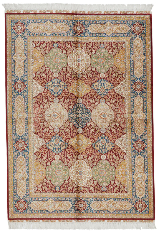 6x8 Multicolor Turkish Silk Rug