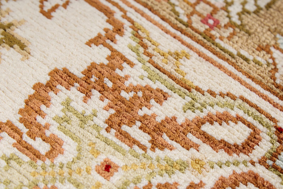 6x8 Blue and Red Turkish Silk Rug