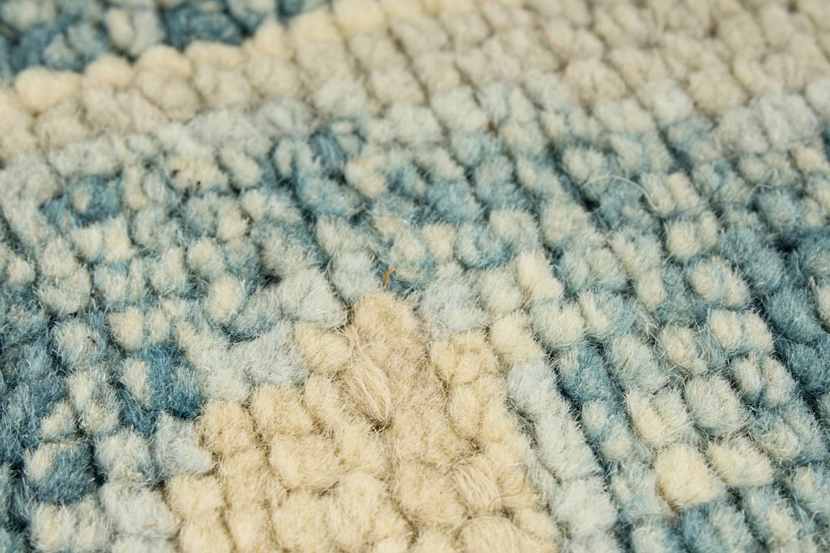 3x15 Blue and Ivory Turkish Oushak Runner