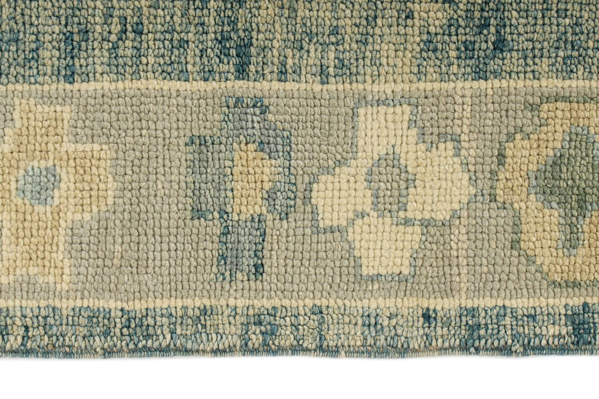 3x15 Blue and Ivory Turkish Oushak Runner