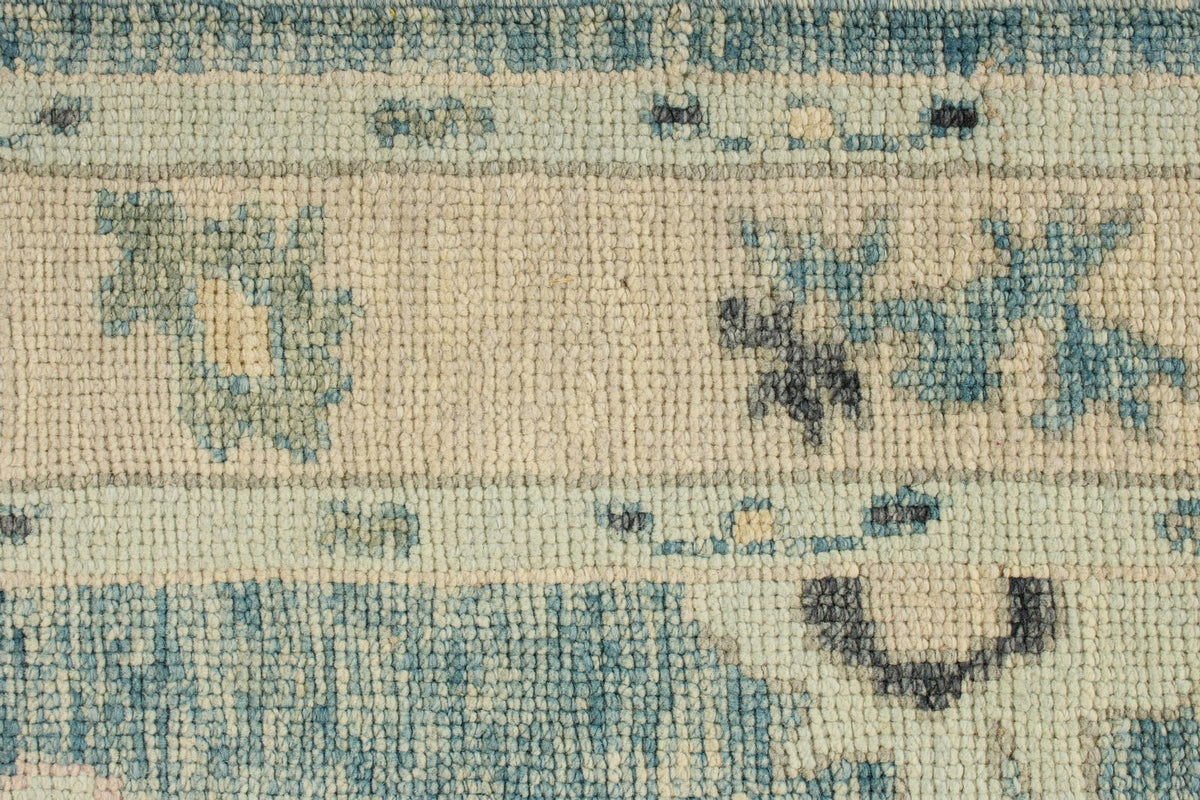 4x14 Blue and Beige Turkish Oushak Runner