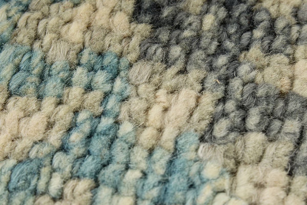 4x14 Blue and Beige Turkish Oushak Runner