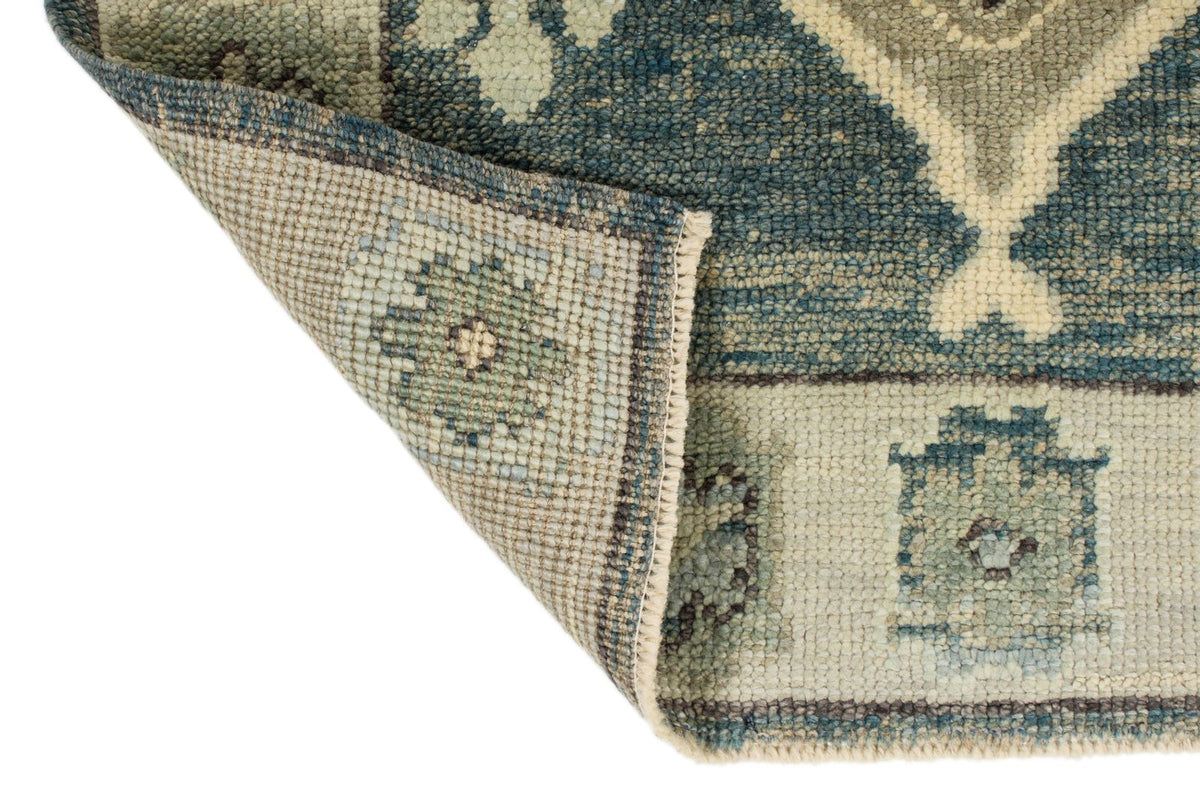 3x17 Navy and Beige Turkish Oushak Runner