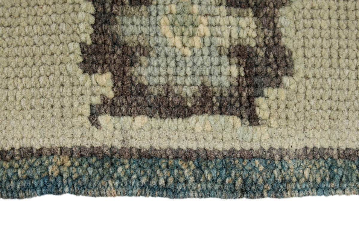 3x17 Navy and Beige Turkish Oushak Runner