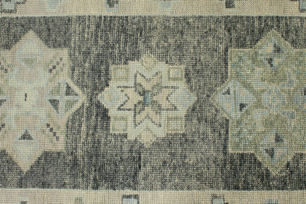 3x17 Gray and Beige Turkish Oushak Runner