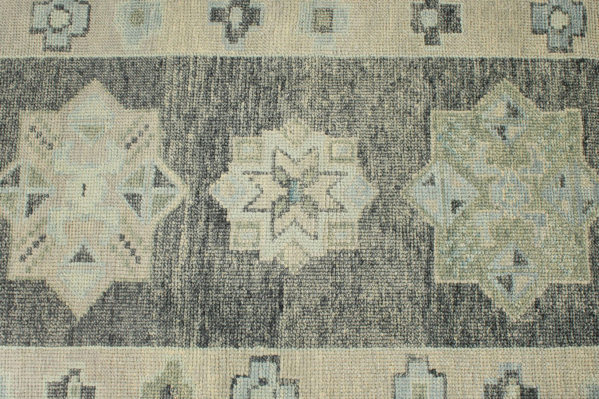 3x17 Gray and Beige Turkish Oushak Runner